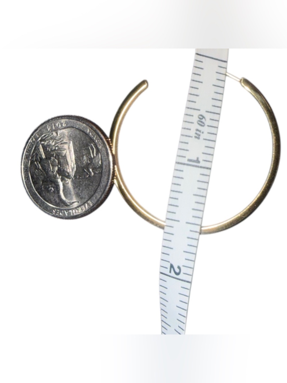 Gold Tone Hoop Earrings Screw Detail Statement Chunky Fashion Jewelry - Picture 5 of 5